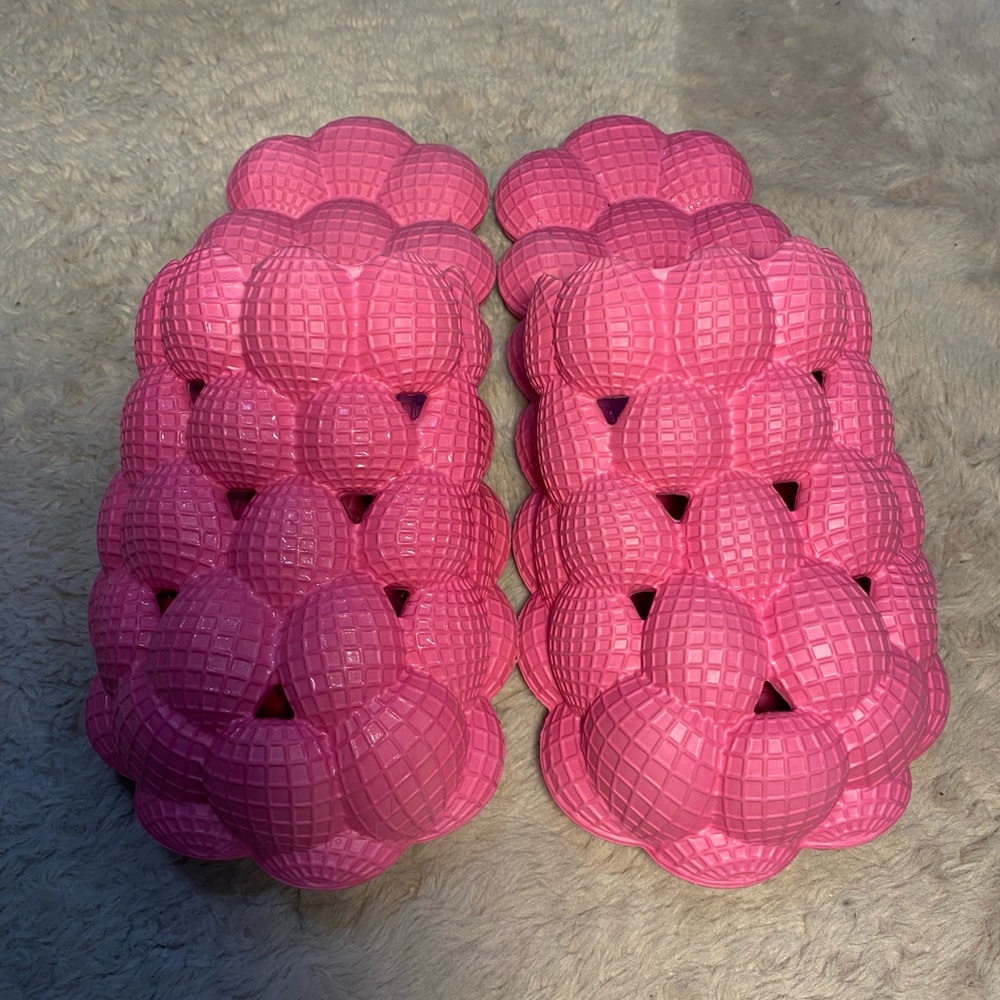 Pink bubble slides, brand new